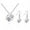 Silver, variant on SDJMa White Zirconia Crystals Cube Set Pendant Necklace 18 inches Dangle Earrings White Gold Plated Women Earring Necklace Set Gift Jewelry
