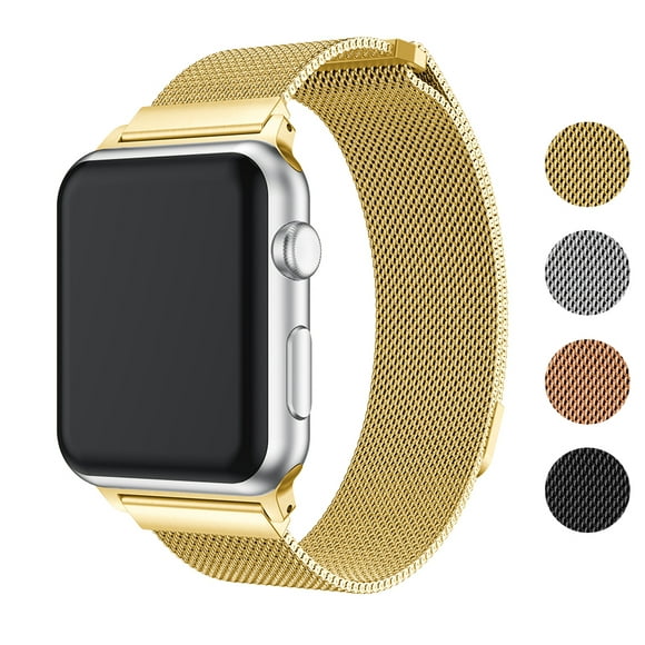 StrapsCo Bracelet de Montre en Maille Milanaise en Acier Inoxydable pour Apple Watch Série 1/2/3