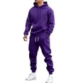 thumbnail image 2 of DORKASM Jogging Suits for Men Activewear Work Out Hoodie and Sweatpants Set Casual Big and Tall Baggy Jumpsuit Purple L, 2 of 9