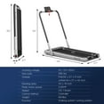 thumbnail image 3 of Costway Up To 7.5MPH 2.25HP 2-in-1 Folding Under Desk Treadmill W/Speaker Controller APP, Single Display Screen Silver, 3 of 9