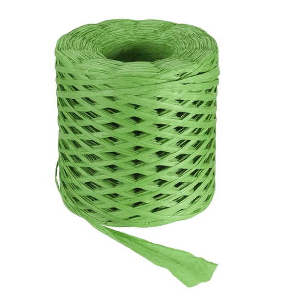 Uxcell Green Raffia Ribbon, 219 Yard Natural Raffia Paper String 4mm Wide Packing Paper Twine Rope for Gift Wrapping DIY Crafts Crocheting Knitting Holiday Decoration