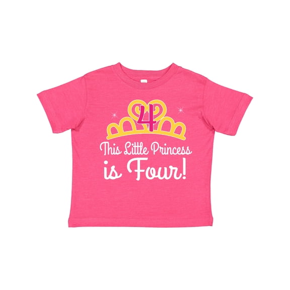 Inktastic 4th Birthday Princess Girls Crown Girls Toddler T-Shirt