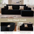 thumbnail image 5 of Tmjmj 107" Boneless L-Shaped Cloud Sectional Sofa with Chaise, Modern ModularCorduroy Deep Seat Couch Black, 5 of 7