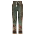 thumbnail image 3 of WILLBEST Pantalones Casuales elegantes para Mujer: Pantalones Ligeros de Lino con Cintura Alta y Estampado Bohemio con Bolsillos para Playa y Uso Diario. XXXL, 3 of 3