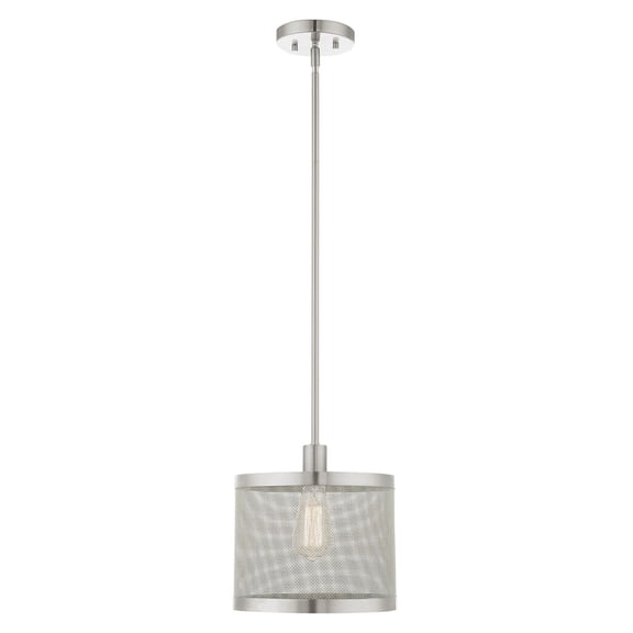 46212-91 Livex Lighting Industro - 1 Light Pendant in Contemporary Style - 10 Inches wide by 18.25 Inches high-Brushed Nickel Finish -Traditional