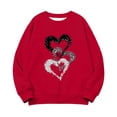 thumbnail image 6 of Girls Red Sequin Heart Sweatshirt, Sparkle Crewneck Top for Kids 4-14 Years, Soft Stretch Valentine Party Casual Wear,Size 14 T, 6 of 9