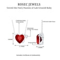 thumbnail image 6 of Rosec Jewels Lab Grown Ruby Devil Heart Necklace with Moissanite for Women (8 mm, AAAA Quality), 14K White Gold, 6 of 7