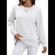 thumbnail image 2 of Sudaderas de Gran Tamaño para Mujer, Sudaderas de Larga, Camisetas con Abertura Lateral, Tops, Conjuntos para Adolescentes. L, 2 of 10