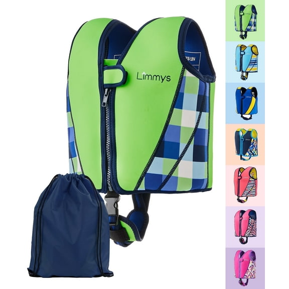 Limmys Premium Kids & Toddler Swim Training Vest, Neoprene Buoyancy Swim Aid with Adjustable Float System and Crotch Strap, UV Resistant, for Boys & Girls