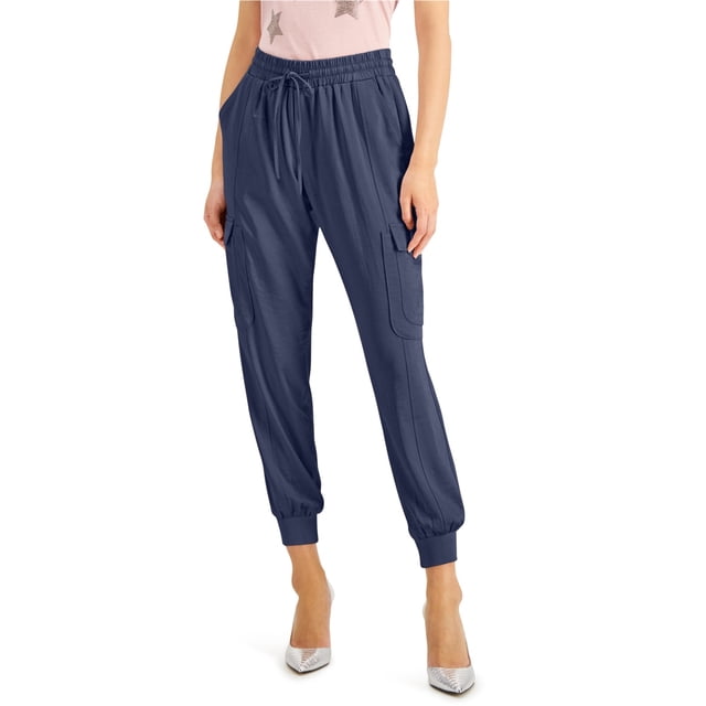 INC Womens Utility Casual Jogger Pantalones, Azul, XS