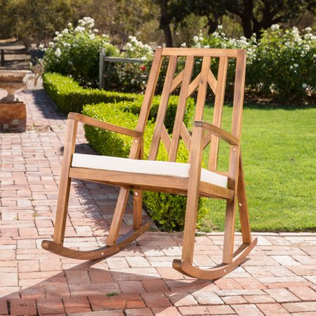 rocking teak tayla cushion finish chair cream wood outdoor dialog displays option button additional opens zoom