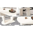 thumbnail image 6 of 5-Piece Dining Table Set with 4 Armless Dining Chairs, 63" Kitchen Table & Chairs Set for 4-6, Dining Room Table with MDF Board, Perfect for Small Space, Easy Clean, Cream+ Gray, 6 of 8