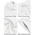 thumbnail image 3 of COOFANDY Men's Cotton Linen Sets Outfits 2 Piece Summer Beach Short Sleeve Button Down Shirts Beachwear Party Outfits, 3 of 4