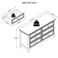 thumbnail image 6 of BOSHIRO Dresser for Bedroom, 6 Drawer Wood Chest of Drawers, Storage Dressers Clothes Organizer for Closet, Living Room, Dining Room, 6 of 6