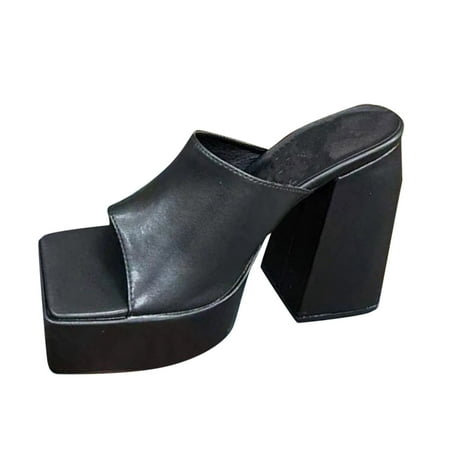 

ZMHEGW Fashion Spring Summer Women Sandals Thick Soled Heel Super High Heel Peep Toe Cow Flower Print Style