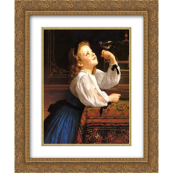 William Adolphe Bouguereau 2x Matted 20x24 Gold Ornate Framed Art Print 'The?bird?Ch?ri'