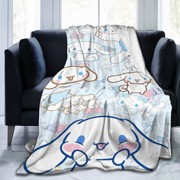Ultra-Soft Micro Fleece Blanket Sanrio Cinnamoroll Blanket Throw Fluffy Fleece Quilt Four Seasons Lightweight For Couch Sofa Travel Camping Office 60"X50"