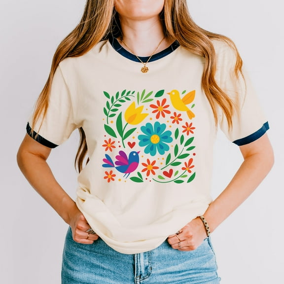 Hispanic Florals - Ringer Tee