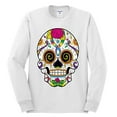 thumbnail image 2 of Wild Bobby Day Of The Dead Sugar Skull Pop Culture Men Long Sleeve Shirt, White, 3X-Large, 2 of 5