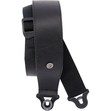 D'Addario Comfort Leather Auto Lock Guitar Strap, Black