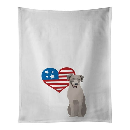 

Labrador Retriever Gray Patriotic White Kitchen Towel Set of 2 19 in x 28 in