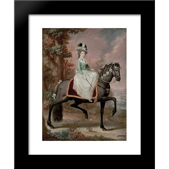 Dama a Caballo 20x24 Framed Art Print by Jose Campeche