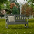 thumbnail image 3 of Wildridge Heritage Garden Bench, Dark Gray - Outdoor All-Weather HDPE Furniture, 3 of 4