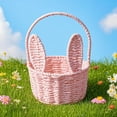 thumbnail image 4 of Huanglei Easter With Handle Easter Rabbit Vine Weaving Picnic With Rabbit Ears Straw Wicker Easter Egg Candy Suitable For Egg Party Supplies Easter, 4 of 7