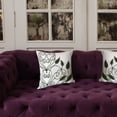 thumbnail image 3 of DecorShore Harper 18 inch Artisanal Decorative Throw Pillow Cover - Mid Century Modern Line Art Pattern w/Curly Leaf Decorative Embellishments (1), 3 of 5