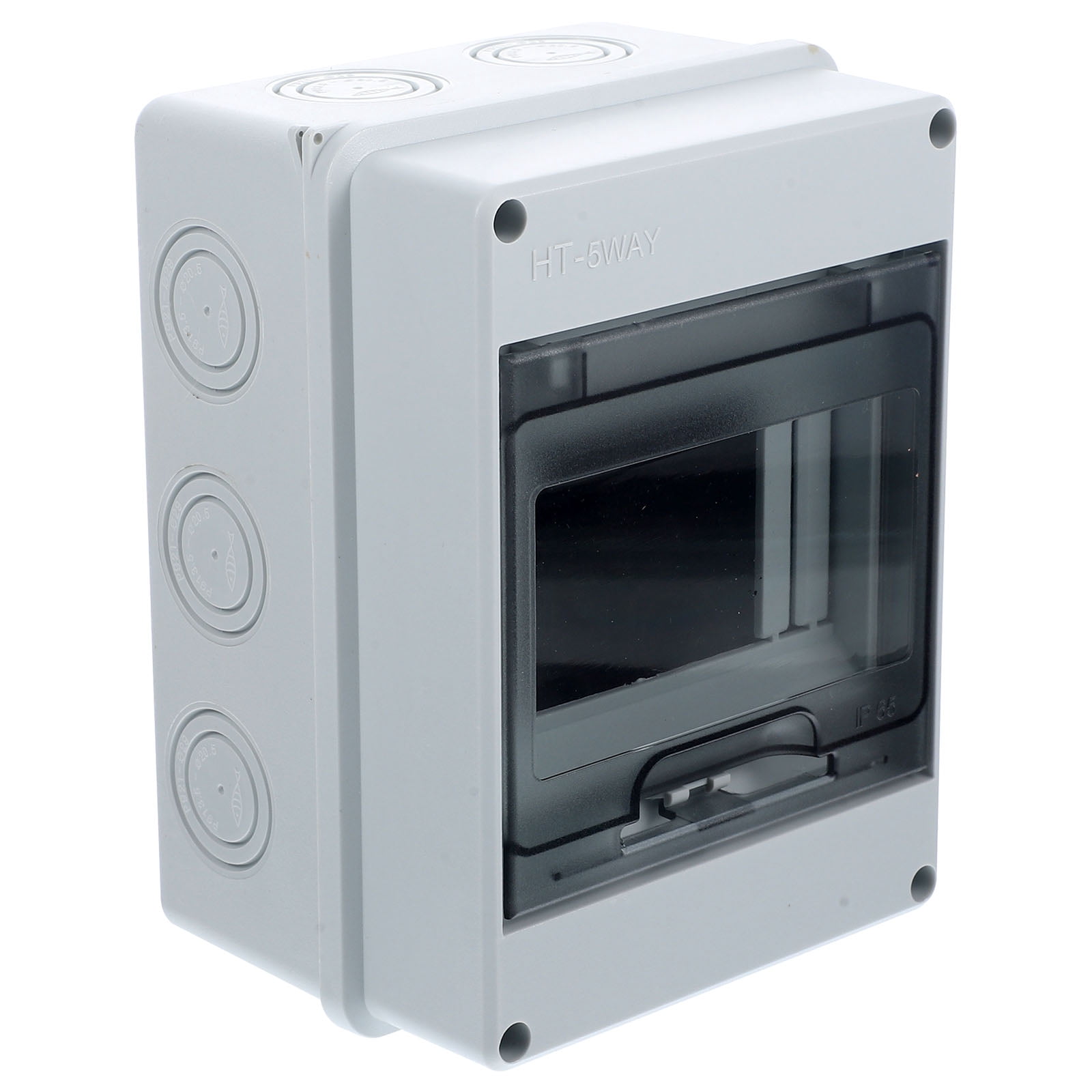 Askfic Circuit Breaker Box 5-Way Rail Power Distribution Box for Indoor/ Breaker 6.02"X4.45"X3.58"