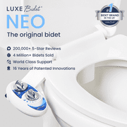 LUXE Bidet NEO 120 - Self-Cleaning Nozzle, Non-Electric Bidet Attachment, Rear Wash (Blue)
