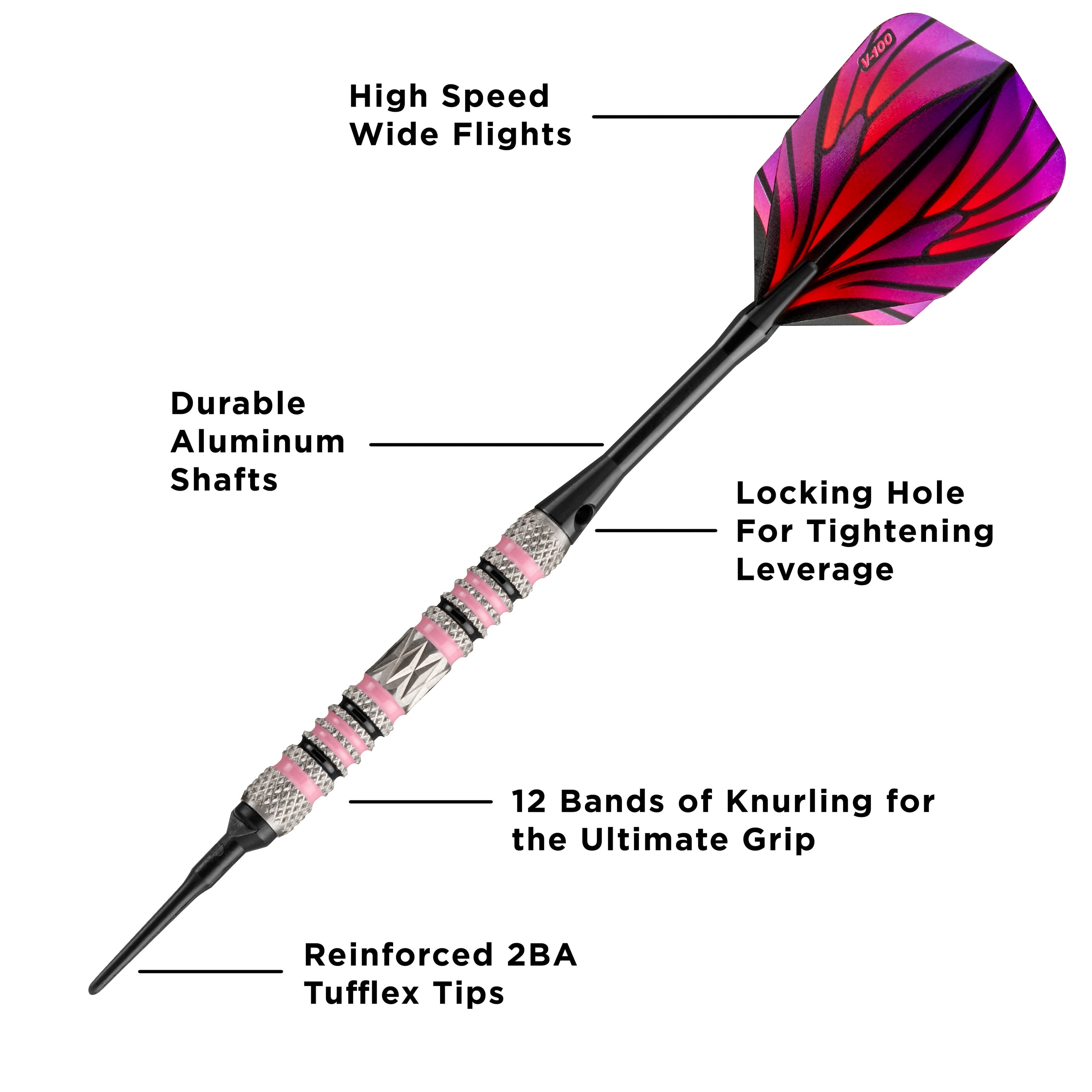 Viper Wings 80% Tungsten Professional Soft Tip Dart Set, 16 Grams