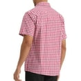thumbnail image 3 of Camisas de vestir de cuadros INSPIRE CHIC para hombres, de manga corta, en color rojo, 3 of 6