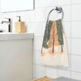 thumbnail image 3 of Yayeee 2 Pack Hand Towels for Bathroom 100% Cotton 16" x 28" Soft Absorbent Kitchen Towel, Brown Christmas Trees, 3 of 7