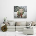 thumbnail image 2 of Vache de Noël Highland - Toile 24"x24 Pouces - Impression sur Demande, 2 of 5