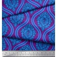thumbnail image 2 of Soimoi Purple Cotton Voile Fabric Floral Damask Print Fabric by Yard 42 Inch Wide, 2 of 3
