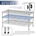thumbnail image 6 of 2-Tier Heavy Duty Adjustable Wire Shelving Unit with Lockable Wheels, 36" W x 18" D x 19.5" H, Chrome Finish, 6 of 7