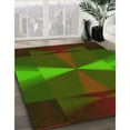 thumbnail image 3 of Ahgly Company Machine Washable Indoor Rectangle Transitional Dark Lime Green Area Rugs, 7' x 10', 3 of 7