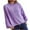 Purple, variant on Womens Plus Size Crop Sweater Lantern Long Sleeve Round Neck Casual Loose Fitting Solid Color Knit Pullover Sweater,Purple,M