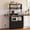 Black, variant on Vividwood Bakers Rack with Power Outlet and Storage, Farmhouse Kitchen Hutch with Cabinet, 5-Tier Mobile Microwave Stand with Foldable Side Table