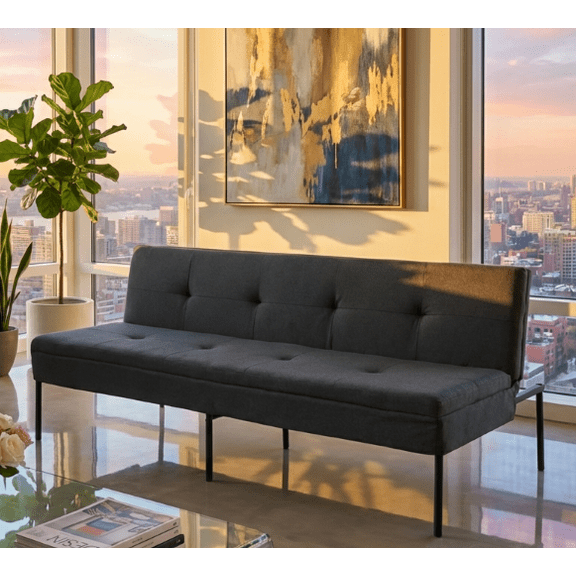 BSHTI 69.88 inch Futon Sleeper Sofa,Upholstered with Polyester Fabric Convertible Sofa,Perfect for Small Spaces,Livingroom