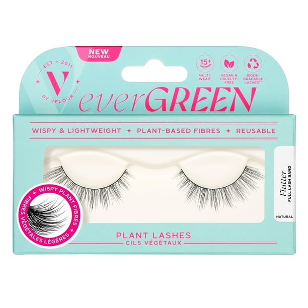 Pestañas de plantas Evergreen Medias pestañas Pestañas en tira Pestañas tenues naturales Pestañas postizas Fibras a base de plantas Volumen acampanado y natural (aleteo) Media pestaña