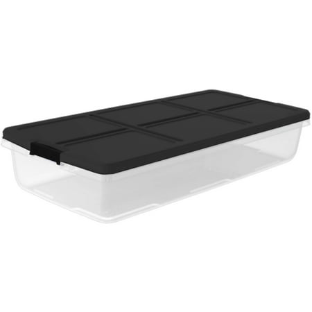 storage hefty bed under bins stackable latch qt matte bin clear extra walmart latched box