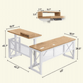 thumbnail image 4 of Brafabhome Adult L Shaped Electric Standing Desks with Power Outlets, Height Adjustable Desk, Ergonomic Stand up Desk for Home Office | White, 4 of 8