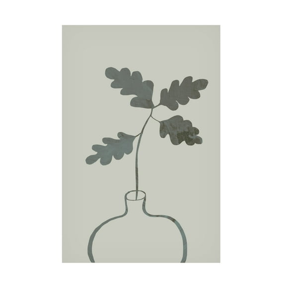 Canvas Wall Art - Pictufy Studio 'Green Oak Plant' Wall Art for Living Room, Bedroom, or Office Décor by Trademark Fine Art - 12 x 19 Inches