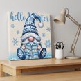 thumbnail image 4 of Ships Next Day Canvas Wall Art 10"x10", Blue Gnomes Christmas Wood Framed Canvas Print Painting, Xmas Snowflake Hello Winter Ready to Hang Small Picture Wall Decor for Home Kitchen Nursery Office, 4 of 9