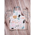thumbnail image 6 of Mainstays Chef Kitchen Apron, 28" x 32" Cat Cotton Bib Apron with Pockets for Cooking, Baking, Gardening in White, 6 of 9