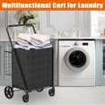 thumbnail image 6 of Bigger Super Jumbo Grocery Cart In Antique Black With Double Basket And 360 Degree Rolling Swivel Wheels, 6 of 10