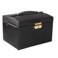 thumbnail image 2 of Caja Organizador De Almacenamiento De Joyas De Tres Capas Caja De PU Pendiente Collar Vitrina Gabinete Negro, 2 of 7