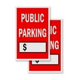 thumbnail image 4 of A-frame Sidewalk Public Parking With Price 24" x 36" Double Sided A-Frame Sidewalk Sign, Includes 2 Installed Vinyl Decals | Foldable Portable White Signicade Sandwich Board Signs, 4 of 5